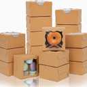 Bakepacker Kraft Bakery Boxes with Window - 4x4x2.5 inches Small Size Pastry & Mini Cookie Boxes for Bakeries - Thick & Sturdy (100 Packs)