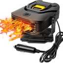 12V 200W Car Heater & Cooling Fan - Rapid Windscreen Defogger & Window Defroster for Winter & Humid Weather - Safe & Portable with Cigarette Lighter Plug-In for All Cars - Yellow