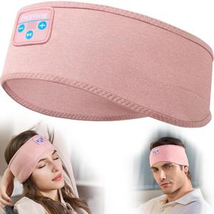 Perytong Sleep Headphones Headband- Bluetooth Sleeping Headphones with Built-in Stereo Speakers for Side Sleepers - Wireless Sports Headband Earphones - Unique Gifts for Men Women, Sakura Pink