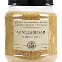 India Tree Vanilla Sugar, 3 lb Canister - Vegan, Non-GMO and Fair Trade Raw Cane Sugar with Real Vanilla Bean (EXP 11/08/32)