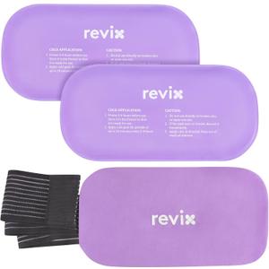 REVIX Reusable Ice Packs for Injuries, 2 Gel Ice Packs Set, Soft Hot & Cold Therapy for Shoulder, Back, Knee, Abdomen, Soothing Discomfort and Fatigue, 12" x 6" Purple