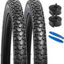 YUNSCM 2-PCS 20" Bike Tires 20x1.75/47-406 and 20" Bike Tubes Schrader Valve Compatible with Mountain Bike 20 x 1.75 20X1.75 Bicycle Tires and Tubes (Y-672)