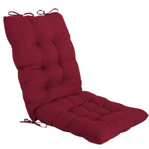 ELFJOY Rocking Chair Cushion Kitchen Chair Cushions with Seat Back Cushion Smooth and Comfortable Chair Pads with Ties 17x17 inch + 17x21 inch, Claret