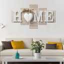 SUNYSUBY 5 Pieces Canvas Prints Wall Art HOME Sign Pictures Modern Painting Artwork Print Oil Print Framed Hang For Home Bedroom Living Room Decoration (HOME, W50 x H24), 10 x 12 inches, 10 x 20 inches, 10 x 24 inches