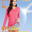 Boladeci Women's Swim Shirts Long Sleeve V Neck T Shirts UPF 50+ Sun Protection Quick Dry Rash Guard (Pink, L)