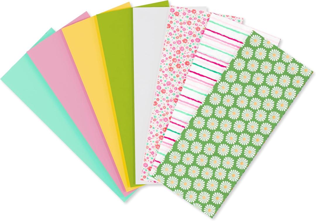 American Greetings 125 Sheet 20 in. x 20 in. Bulk Multicolor and Floral Tissue Paper for Gift Bags, Crafts, Birthday, Wedding, Bridal Shower, Baby Shower (Floral & Stripes)