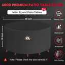 Zettum Round Patio Table Cover 48 Inch - 600D Outdoor Furniture Cover Round Waterproof & Heavy Duty, Lawn Furniture Set Covers for Outside Dining Table and Chairs Seating Combo - 48 x 48 x 28 Inch
