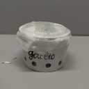 HAOTOP Garlic Keeper with Crystal Lid, 12.5 oz Ceramic Garlic Saver Container for Countertop, Farmhouse Kitchen Decor (Gold)