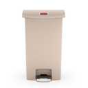 Rubbermaid Commercial Products STREAMLINE Plastic Front Step Step-On-Trash/Garbage Can/Bin 18 GAL Beige for Doctor's Office/Hospitals/Healthcare