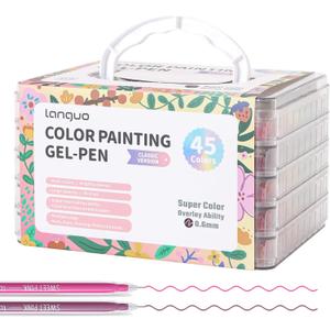 Gel Pens for Adult Coloring Books, 45 Colors Set Gel Colored Pens Marker, Perfect Gel Pens for Adult Drawing Doodling Journaling, Art Supplies and DIY Crafts