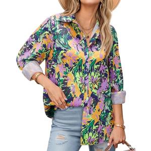Gleeivy Womens Button Down Shirts Lantern Long Sleeve Blouses, S