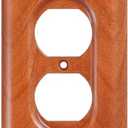 YDJSA Cherry Wood Outlet Cover Single Duplex Decorative Wall Outlet Cover Solid Wood Quality Design Elegant Home Decor