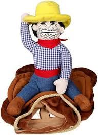 DELIFUR Dog Halloween Costume Funny Dog Cowboy Riding Costume Pet Costume Cat Suit Cowboy Rider Style for Small Medium Large Dogs (Cowboy, Large)