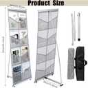 Outus Mesh Literature Brochure Holder with 8 Pocket Portable Magazine Display Roll Up Magazine Rack Lightweight Floor Standing Catalog Office Brochure Display Stand for Business Trade Shows