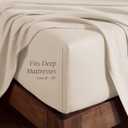 Bare Home 100% Organic Cotton Jersey Fitted Sheet - Queen Size - Ultra Soft - Deep Pocket Fitted Sheet - 100% Cotton - Ring Spun Yarns (Queen, Sand)
