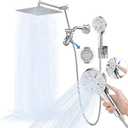 10-Inch Rain Shower Head with Handheld Spray Combo-6-Function Handheld Shower Head-3-way diverter comes with a pause setting-16-Inch Adjustable Extension Arm-59-inch stainless steel shower hose