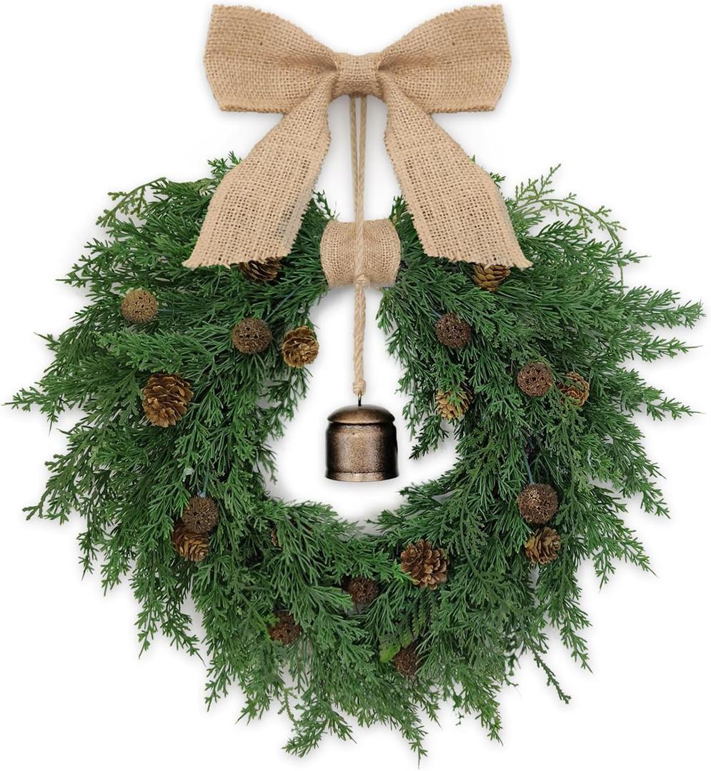 Christmas Wreath Christmas Front Door Wreath Ornament,Christmasl Collection, 20X16Inches, for Home Winter Thanksgiving Xmas Outdoor Indoor Mantel Wall Window Party Holiday Decor