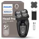 Philips Norelco Head Shaver Pro 5000 Series - Electric Shaver for Men and Women, 360 Flexing Head & ComfortCut Blades for Clean Shave, Gentle on Skin, Model HS5980/40