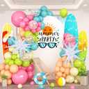 HILAVO Summer Tropical Balloon Arch Garland Kit Iridescent Star Balloons and Transparent Balloon Teal Pastel Pink Orange Yellow Lime Green Balloons for Hawaiian Luau Aloha Birthday Pool Party Decor
