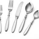 40-Piece Silverware Set for 8Understated Flatware Set 18/10 Stainless SteelFine Cutlery Set with Forks, Knives, SpoonsDurable and Elegant Design TablewareDishwasher Safe