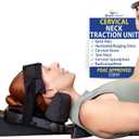 Brace Direct Cervical Traction Device - Spinal Decompression & Neck Pain Relief, Herniated Disc & Spondylosis Support with Hot Cold Therapy - E0849 (Portable - Adjustable Traction up to 40 lbs)