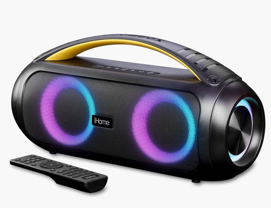 Bluetooth Speaker Boombox with FM Radio, Color Changing Lights and Remote Control (iBT920B.EXv24)