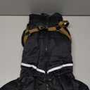 BRKURLEG Black Dog Coat with Harness, Dog Winter Jacket, Dogs Onesie Body Warm Jackets, Small Dogs Winter Coats Reflective Windproof Warm Cold Weather Coats, Pet Waterproof Jacket Hiking Large