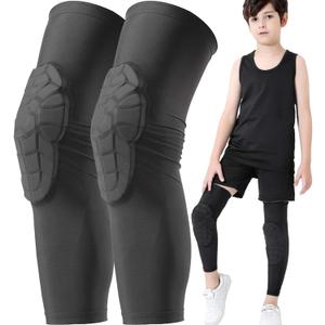 Kids Youth 5-15 Years Padded Arm Knee Sleeve Compression Leg Protective YM
