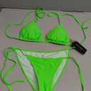 Suvimuga Women Two Piece Swimsuit Sexy Swimwear Halter String Triangle Bikini Sets  (Small, Green)