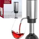 Electric Wine Aerator Pourer One Touch Wine Accessories Rechargeable 2-in-1 Automatic Wine Decanter Stainless Steel Wine Dispenser Gifts for Wine Lovers
