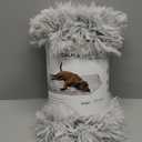 Furhaven Waterproof Throw Blanket for Dogs & Indoor Cats, Washable - Shaggy Plush Calming Long Faux Fur & Velvet Dog Blanket - Mist Gray, Large