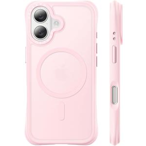 ORNARTO for iPhone 17 Case 6.3", 20FT Military-Grade Drop Protection, Compatible with MagSafe, Slim Matte Clear Anti-Fingerprint Shockproof Protective Cover, Chalk Pink