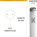 (6Pack) F20T12/CW 20 Watt Cool White 24Inch Fluorescent Light Bulbs,T12 20W 24 Inch Fluorescent Tube,4100K, Replacement for F20T12/CW/ALTO, F20T12/CW/ECO, F20T12/SP41/ECO,G13 Base,1400 Lumens