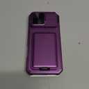 SSLOTSCASE for iPhone 17 Pro Max Case with Card Holder & Sliding Camera Lens Cover & Hidden Kickstand & Camera Stand & Wallet, Silicone Edge Durable Protective Case for iPhone 17 Pro Max, Dark Purple