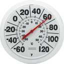 Springfield Indoor Outdoor Big and Bold Dial Thermometer, Wireless Thermometer with Easy to Read Large Numbers for Patio, Pool, and Indoor Areas, 8-Inch, White