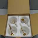 Cappuccino Glass Mugs (Set of 4) 12 Ounce Double Walled Espresso Cups with 4 Golden Spoons, Perfect for Latte, Cappuccino, Tea, or Juice