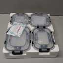 8 Pack Borosilicate Glass Food Storage Containers with Lids, Glass Meal Prep Containers, Airtight Bento Lunch Boxes with Snap Locks, Oven, Freezer and Dishwasher Safe, BPA Free, Kitchen Storage Set (Deep Black)