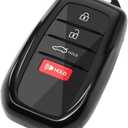 for Toyota Key Fob Cover for 2025 2026 Camry 2020-2026 Rav4 2019-2026 Land Cruiser Key Shell Case for 2021-2026 Sienna Venza Hilux Grand Highlander Tundra Corolla bZ4X Prius (Black, 1PC)
