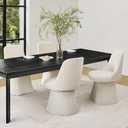 Swivel Dining Chairs Set of 4, Upholstered Mid Century Modern Deskchair with High Back, Linen Fabric Kitchen Chairs for Dining Room, Bedroom, Dressing Room, Linen