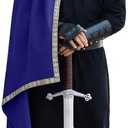 Runcati Mens Renaissance Shawl Half Shoulder Cape Medieval Samurai Cloak LARP Warrior Ren Faire Halloween Costume L