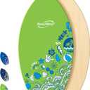 Own the Wave New Zealand Hang Loose Skimboard with Colored EVA Grip Pad and High Gloss Clear Coat Wooden Skim Boards for Kids and Adults | Choose from 2 Sizes and Traction Pad Color (35 Inch, Blue)