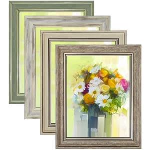 LUCKYLIFE 8x10 Picture Frame Set of 4, Rustic Farmhouse Picture Frames for Table or Wall Hanging