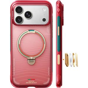 TORRAS Portuguese Football Federation Limited Edition, Ostand Q3 Air for iPhone 17 Pro Max Case, 360 Magnetic Stand, Fit for MagSafe, Mil-Grade Drop Tested, World Cup Inspired, Wave Passion
