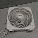 Comfort Zone 9-inch Portable Box Fan  Compact Desktop Cooling Fan with 3-Speeds, Quiet Operation, Built-in Carry Handle & Safety Grill  ETL Listed for Home, Office, or Dorm  White