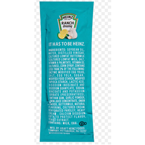 Ranch Dressing & Ranch Dip Packets, Creamy Blend of Herbs and Spices, Versatile Portion Control Condiment for Salads and Dipping