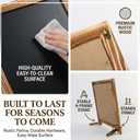 LotFancy 15"x12" Magnetic Chalk Board Sign, Small Wood Framed Tabletop Black Easel Chalkboard, Foldable Standing Ledge,1 White Chalk Pen 2 Magnets and Wall Hanging Kits Included,Rustic Brown
