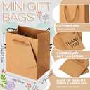 Sherr 100 Pcs Mini Gift Bags Bulk, 4 x 2.75 x 4.5 in Paper Bag with Tag, Extra Small Paper Gift Boxes with Handles for Birthday, Party Favor, Wedding, Small Business, Spring Easter(Brown)