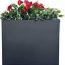 38" L x 13" W x 30" H Metal Tall Rectangular Planter - Large Planter Box for Outdoor Patio/Porch Modern Design for Plants, Flowers, Garden,Spliced Flower Pot (Black), Pre-Owned, Rusty, Bent Pins