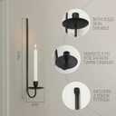 24.8" Iron Metal Wall Candle Sconce Holder, Set of 2 Wall Mount Candle Holders Modern Wall Candle Sconces Hanging for Living Room Farmhouse Fireplace Wedding
