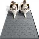 Cat Litter Mat, Large 40" X 28" Litter Catcher Rug, Waterproof Silicone Mat for Cats, Dark Gray